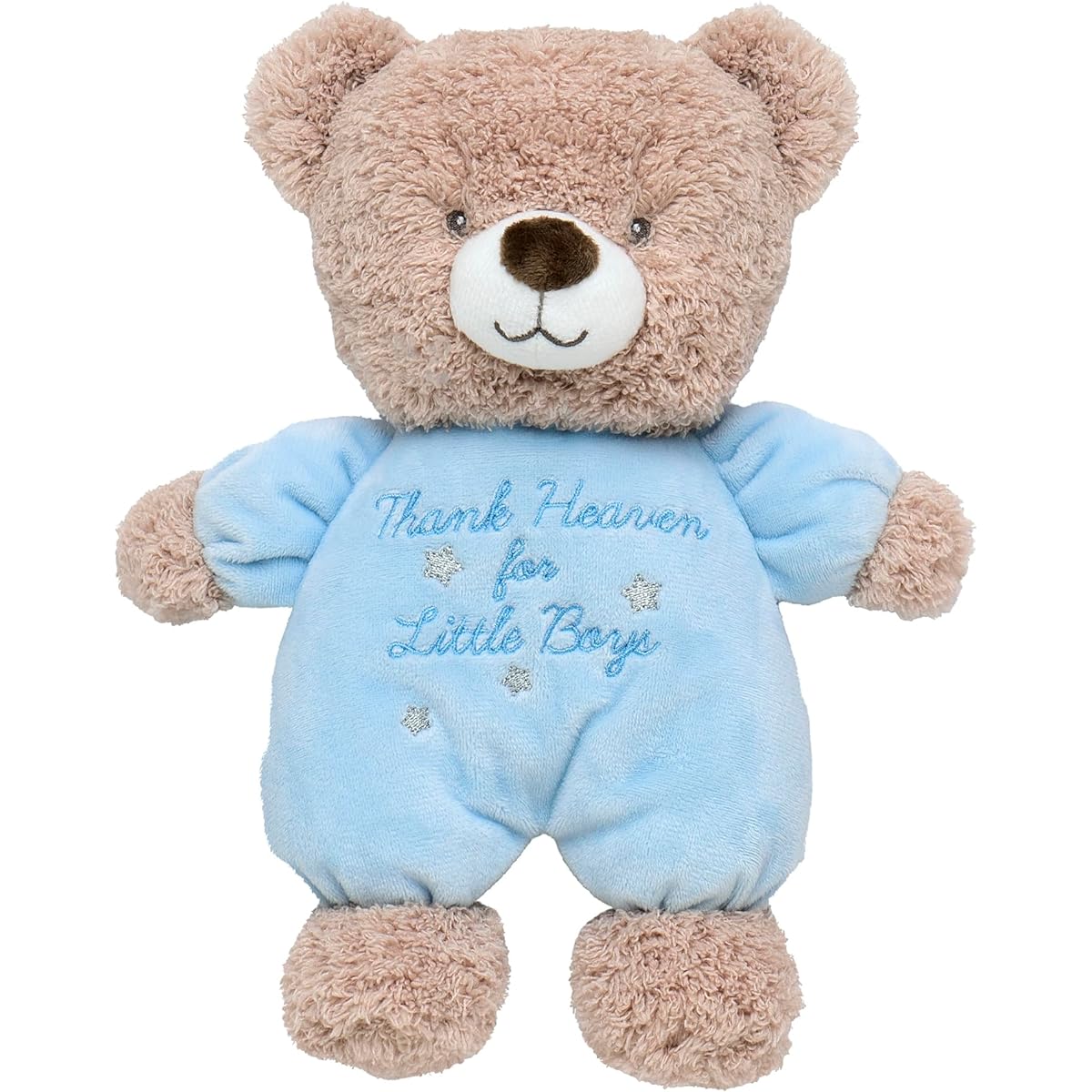 Baby Starters Little Me Plush Bear Rattle with Welcome to The World Embroidery (Blue, 9 inch)