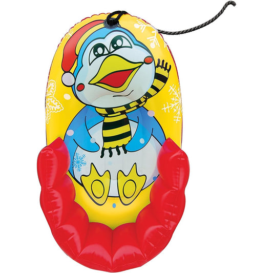 33 inch children's snow penguin character pulling sled