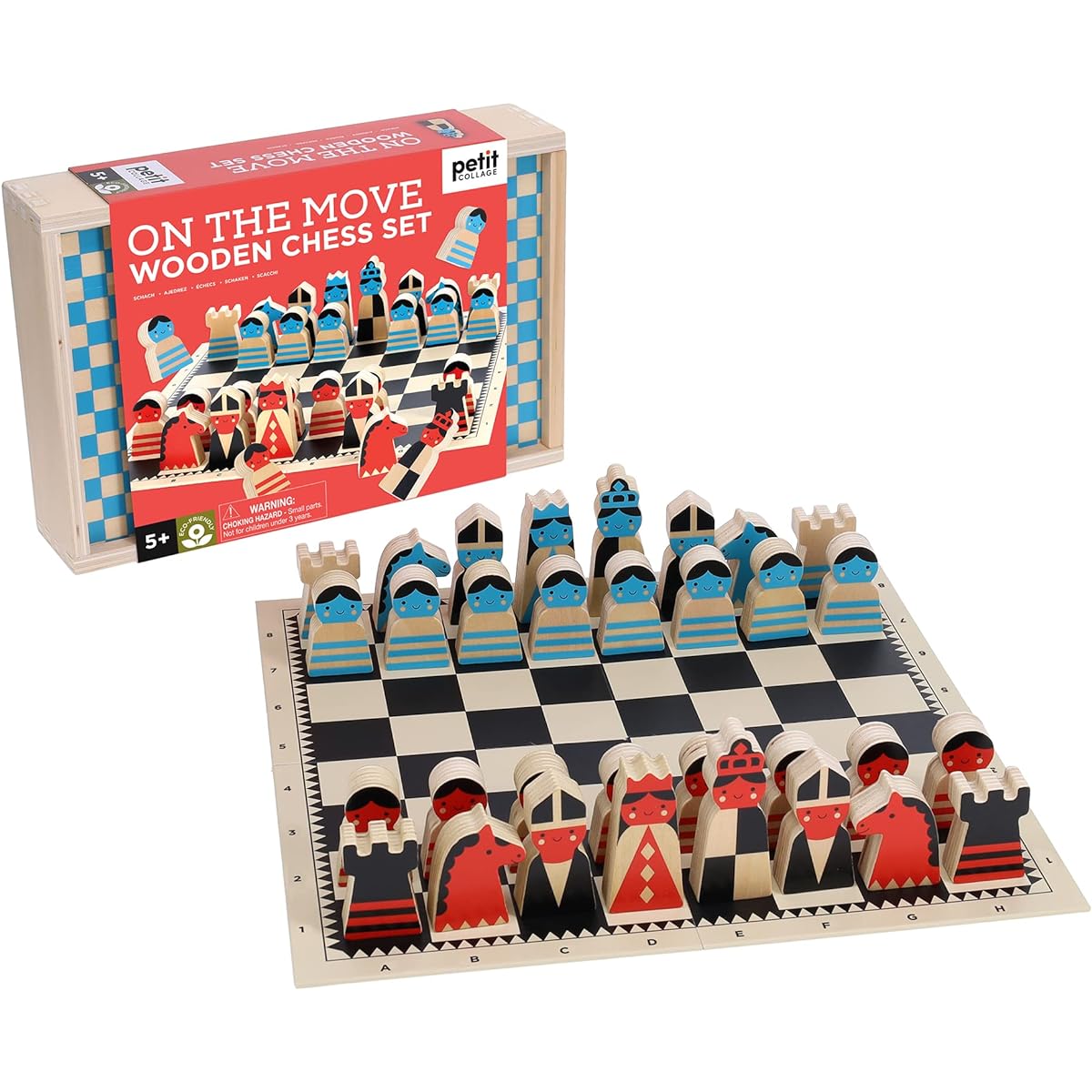 Petit Collage On The Move Wooden Chess Set