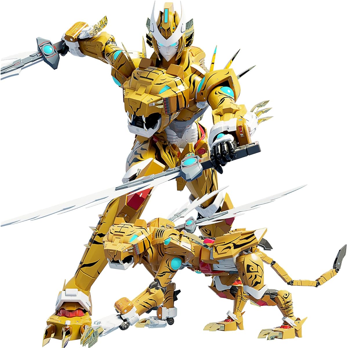 STOULKD Animal Leopard Robot Toy Tiger Action Figure Transforming Robot for Boys Girls Ages 6-12