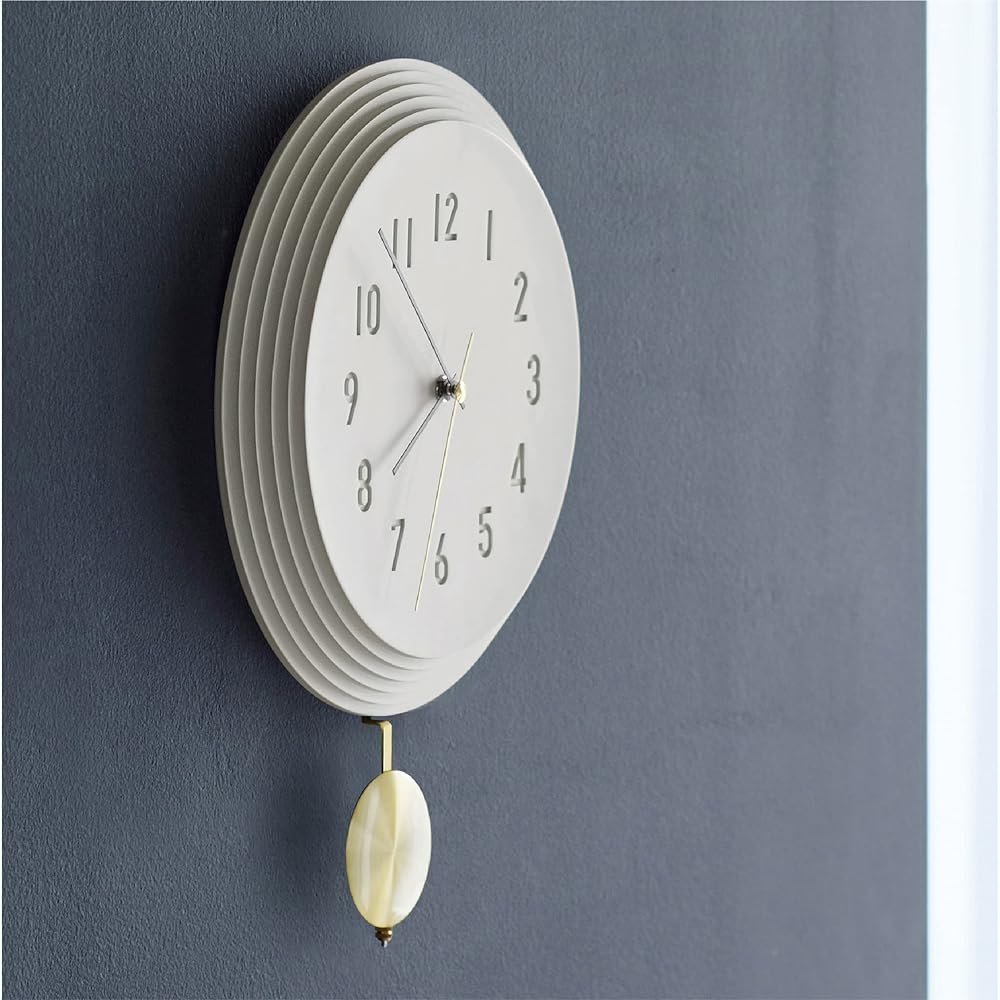 Interform Wall Clock Pendulum Clock Kutamo CL-4260 Off-White Gold Sweep Movement