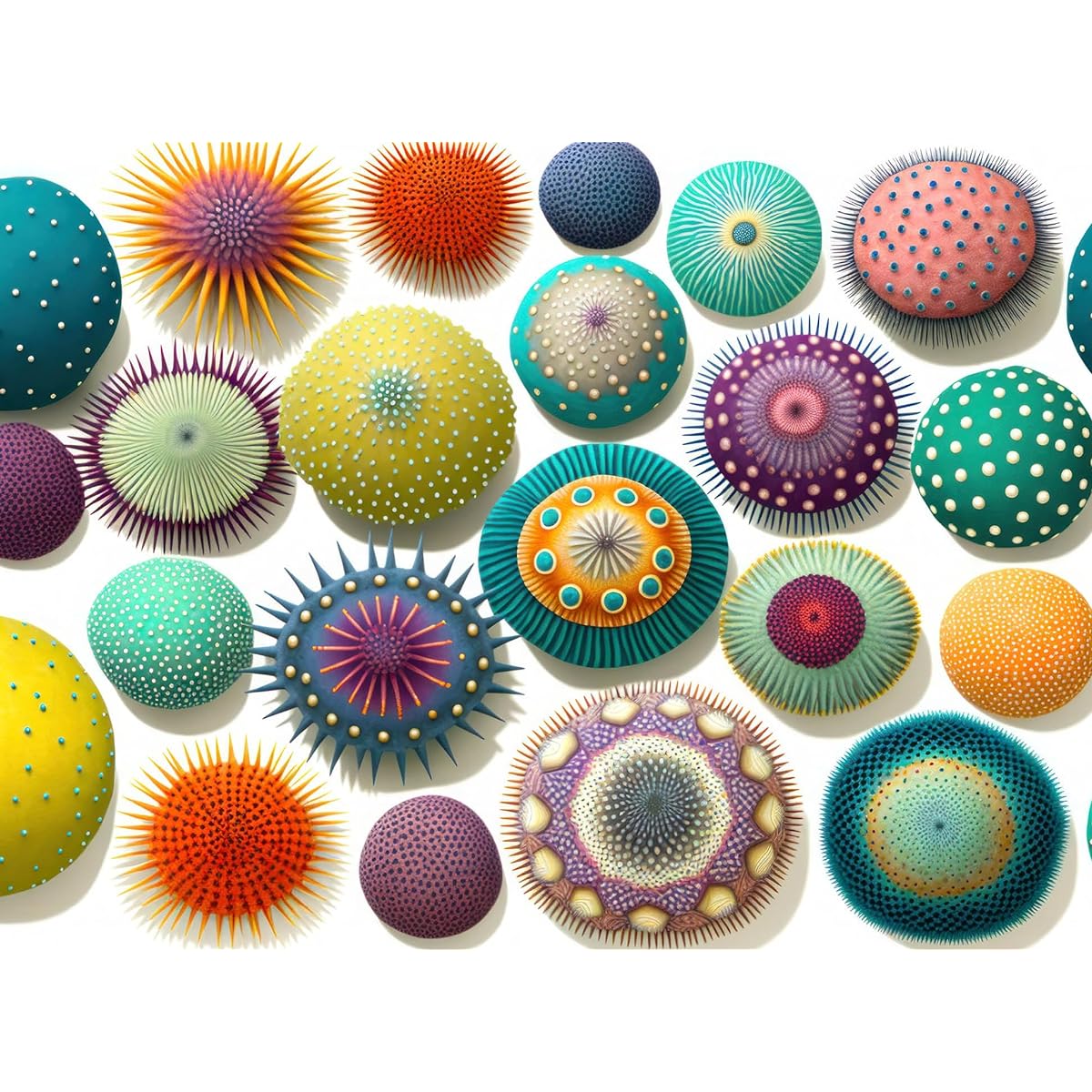 Cross & Glory Colorful Sea Urchin Jigsaw Puzzle 1000 Pieces Vivid and Beautiful Collage Challenging and Relaxing for Adults Unique and Beautiful Design