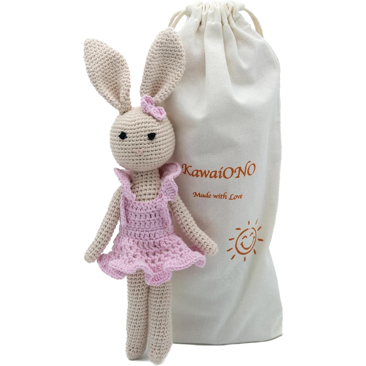 KawaiOnO Bunny Family Bunny Mama Handmade Bunny Crochet Stuffed Toy Amigurumi Doll Baby/Toddler Doll (Bunny Mama)