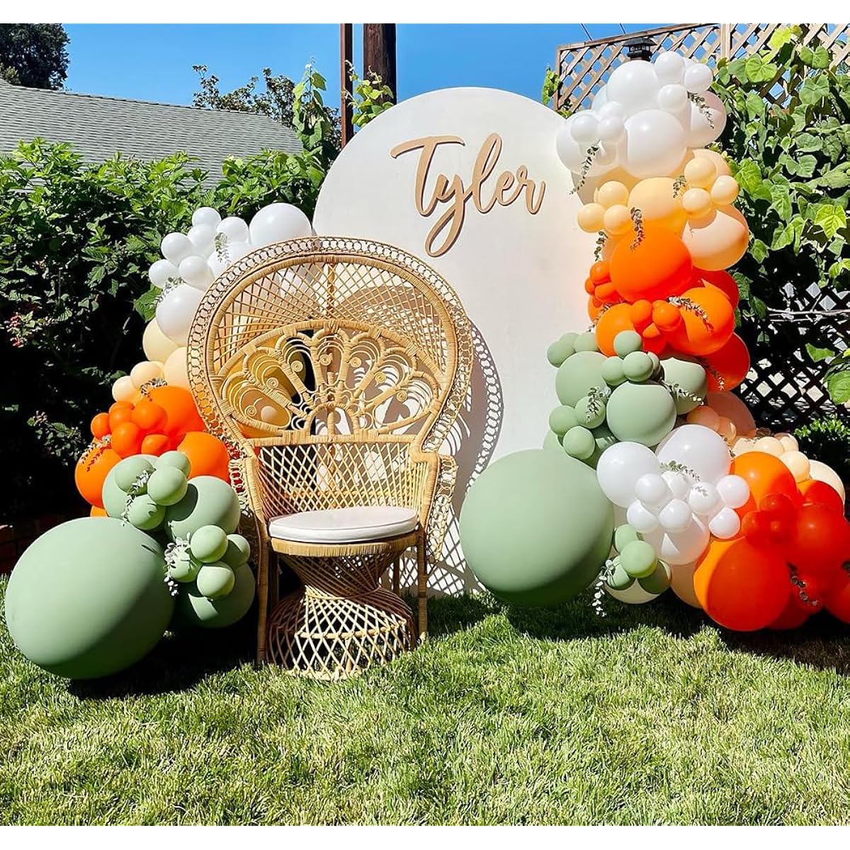 Oopat DIY Orange Balloon Arch Garland Kit Little Cutie is on the Way Baby Shower Gender Neutral Orange Citrus Kids Birthday Party Backdrop Decoration (Sage Green Orange)