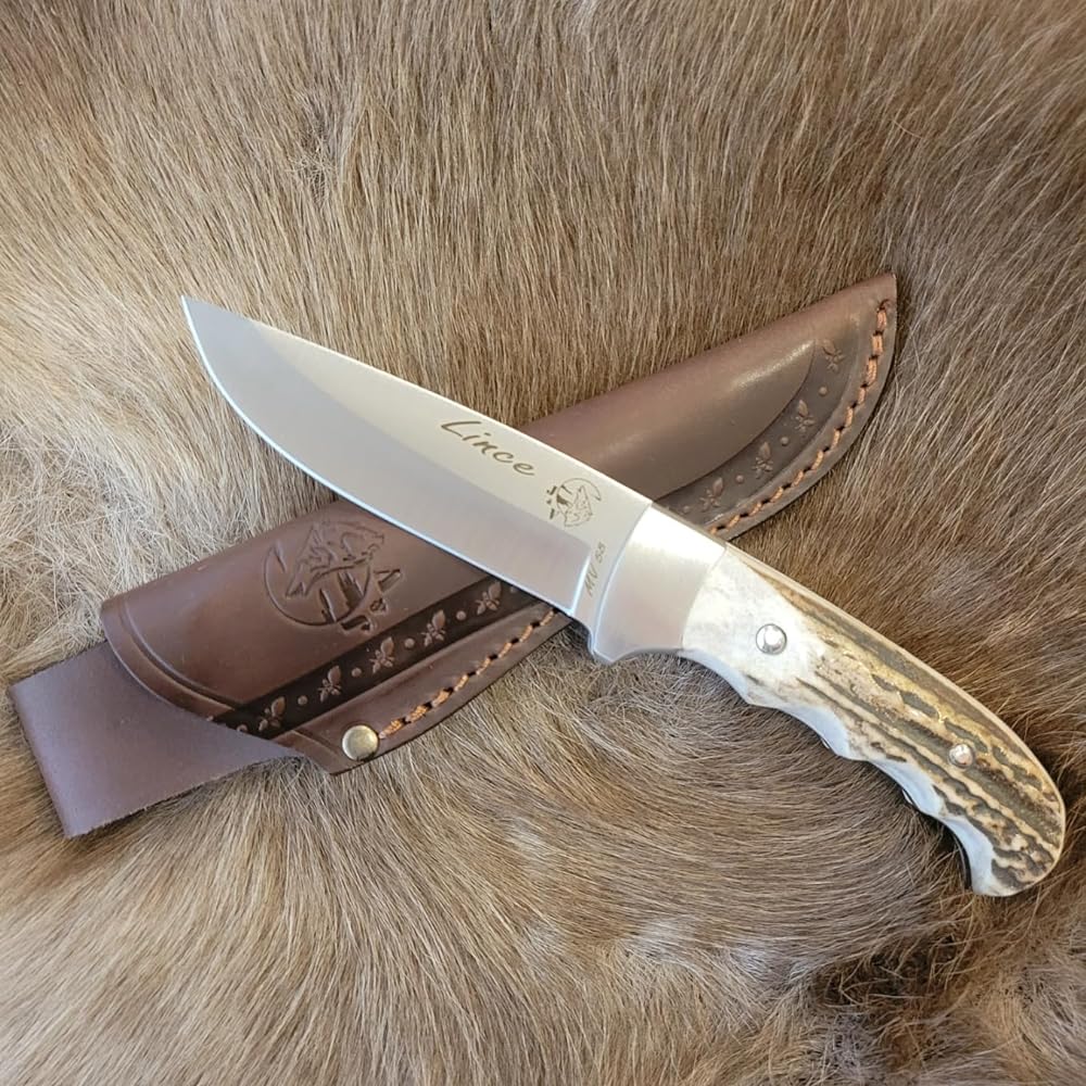 J&V [Made in Spain] LINCE Deer Stag Camping Knife [Handcraft] Puukko Bushcraft Outdoor Knife Made in Spain