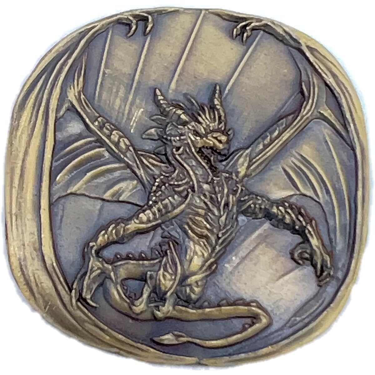 Cryptic Creative Gold Dragon Decision Coin D2 Head Tail - Yes-No RPG LARP