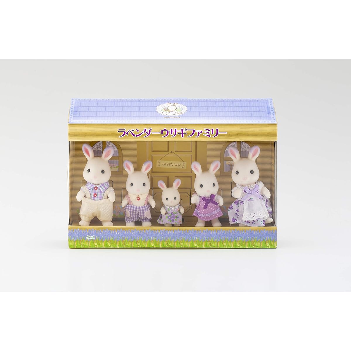 Sylvanian Families Lavender Rabbit Family x Original Organic Face Towel Set