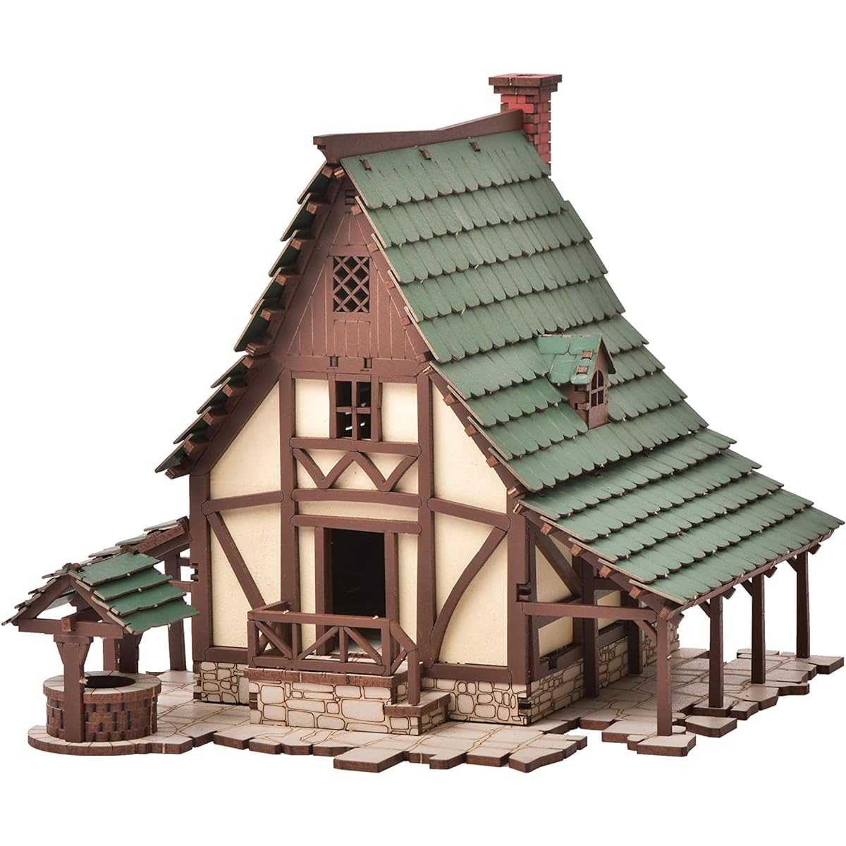 I BUILT IT - Green Gables S - 3D Wooden Puzzle - 28mm Scale Model Building Kit for Adults & Kids Educational Toy Creative Gift Fun DIY Family Activities Tabletop Miniature Terrain Kit Architecture