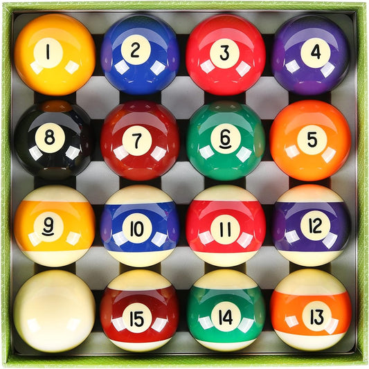 ASKA Billiard Pool Boston Numbered Ball Set 16 Pieces with Cue Ball