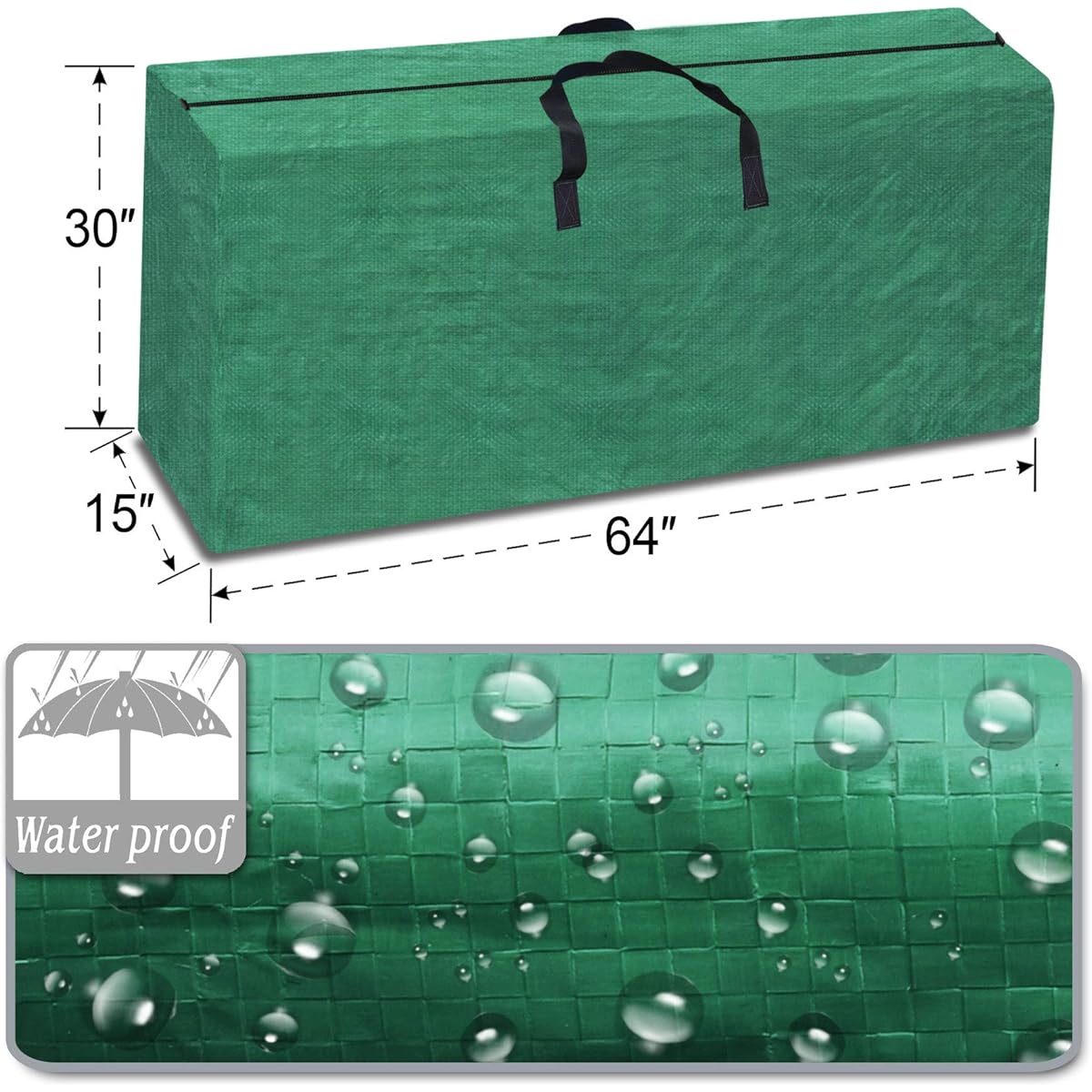 Strong Camel Large Christmas Tree Storage Bag for Artificial Tree Storage, Green (Up to 9 Feet)
