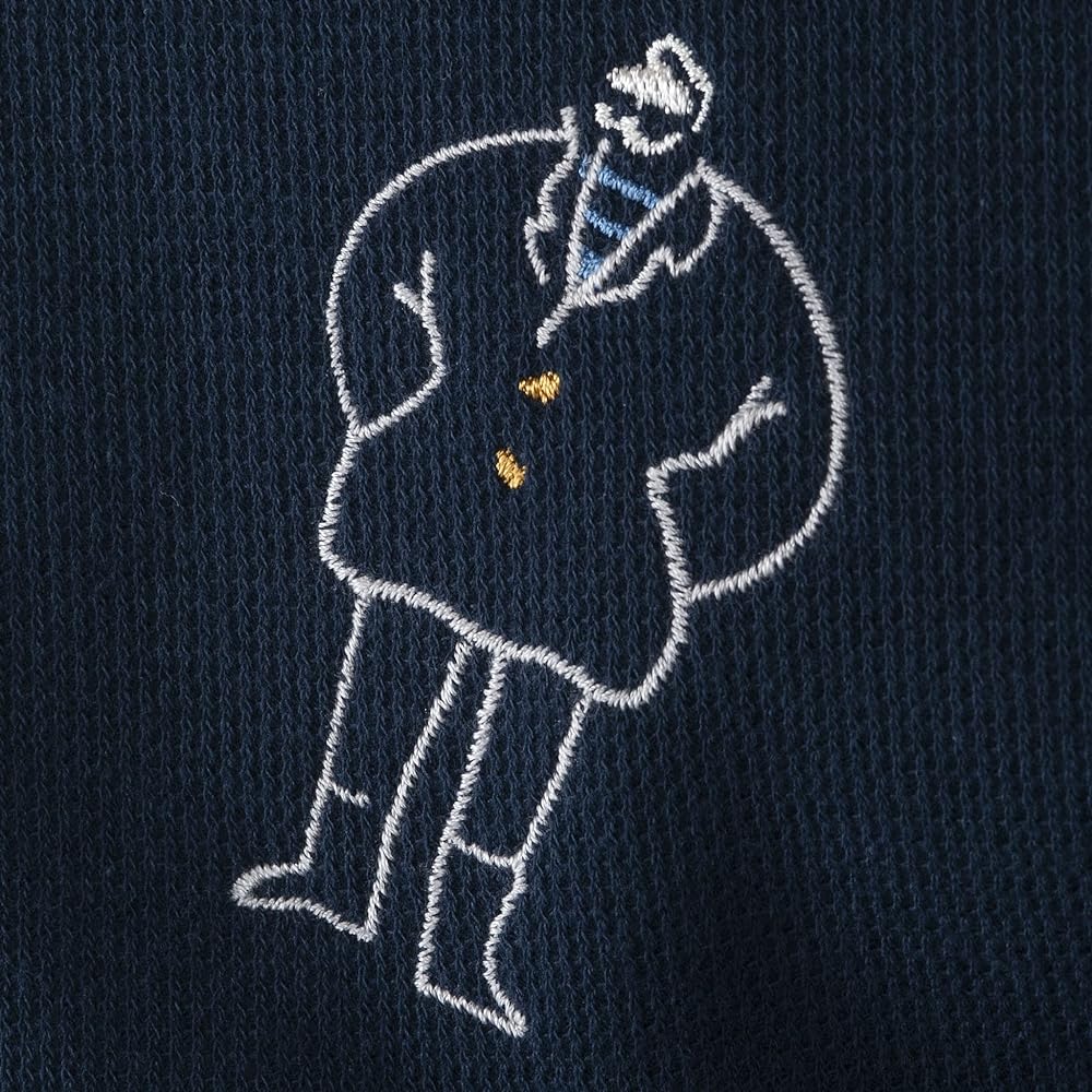 [Shinakoba] Men's Sweatshirt, Long Sleeve, Round Neck, Crew Neck, 100% Cotton, Ridged W Face Sweatshirt, Flying Pattern, Embroidery 23120020