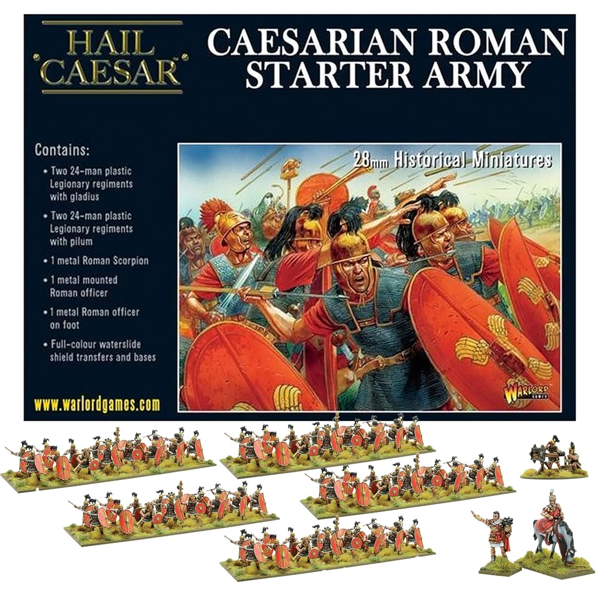 Wargames Delivery Warlord Games Hail Ceasar - Caesarian Rome Starter Army Action Figures 28mm Roman and Greek Miniatures for Tabletop War Games and DND