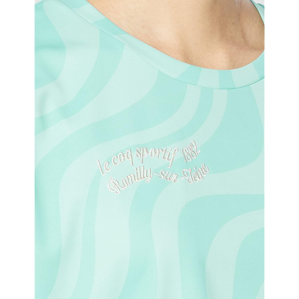 [Le Coq Sportif] Short Sleeve T-Shirt, Pattern, Running, Jogging, Gym, Sweat Absorbent, Quick Drying, UV CUT (UPF50+), Thermal Cooling, Women's