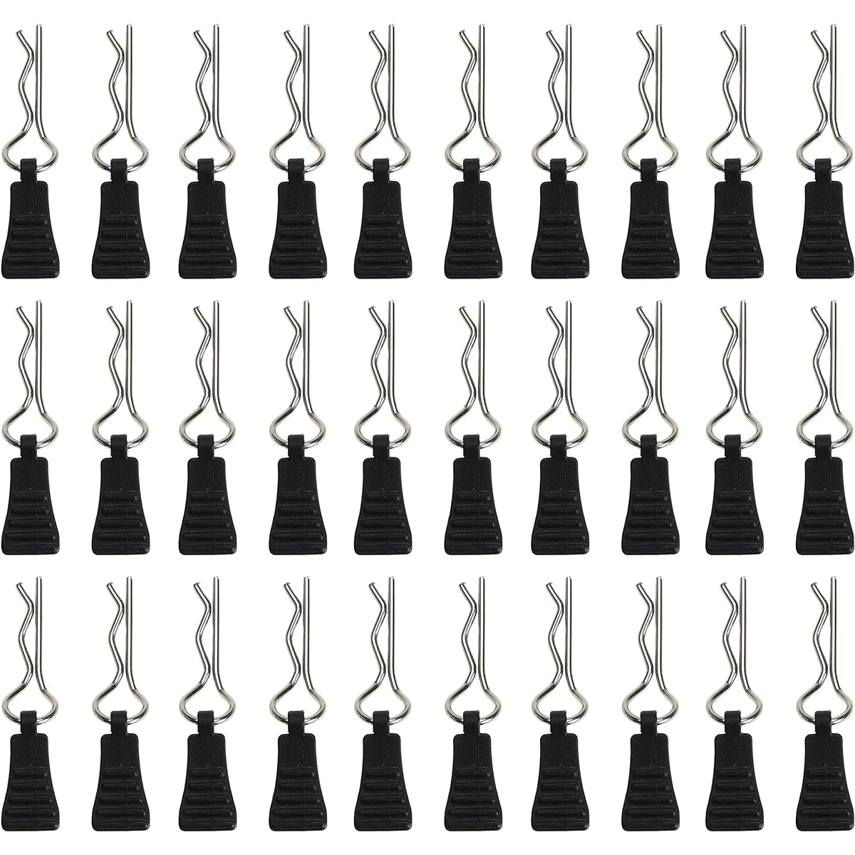 1mm RC Body Clip for 1:8 1:10 RC Car Arrma Axial SCX10 HSP Himoto Redcat Losi Tamiya HPI Traxass TRX4 30pcs with Pull Tab