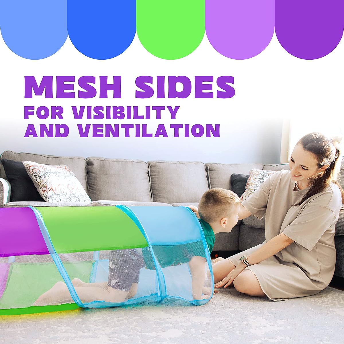 Kids Play Tunnel for Toddlers 1-3 Tunnels for Kids to Crawl Indoor Outdoor Pop Up Play Tent for Toddlers Babies Kids Girls Boys Games Toys 5ft Long