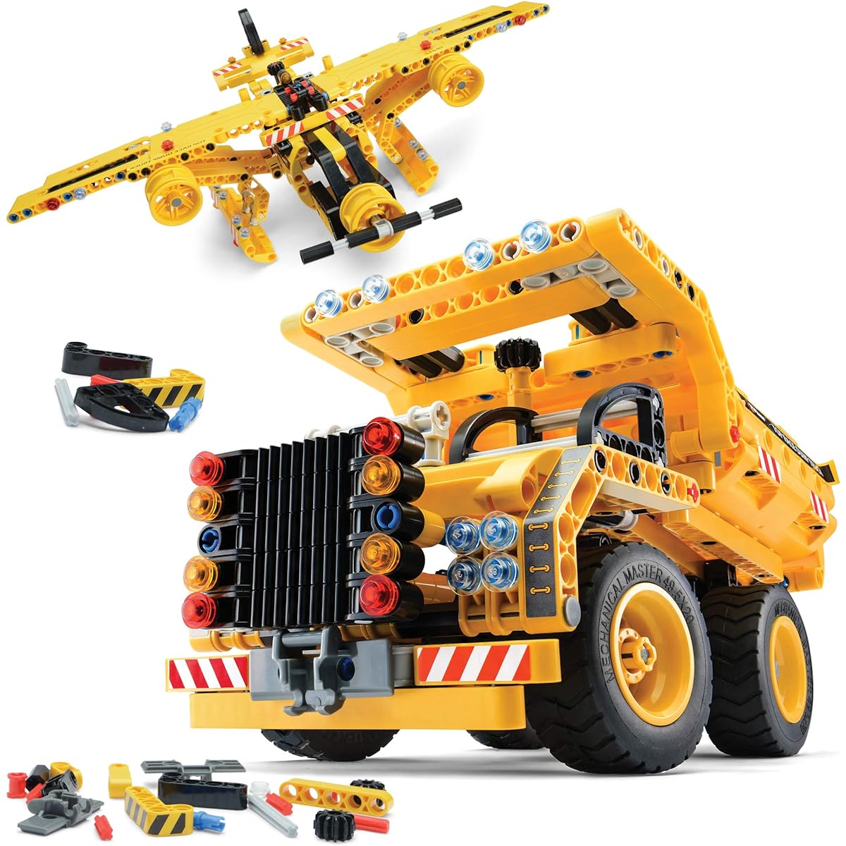Top Race Stem Building Toys, Construction Set, Stem Kit, Gifts and Toys for Boys Ages 6 7 8 9 10 11 12 13 14+, 2-in-1 Model Set, Dump Truck and Plane, 361 Pieces