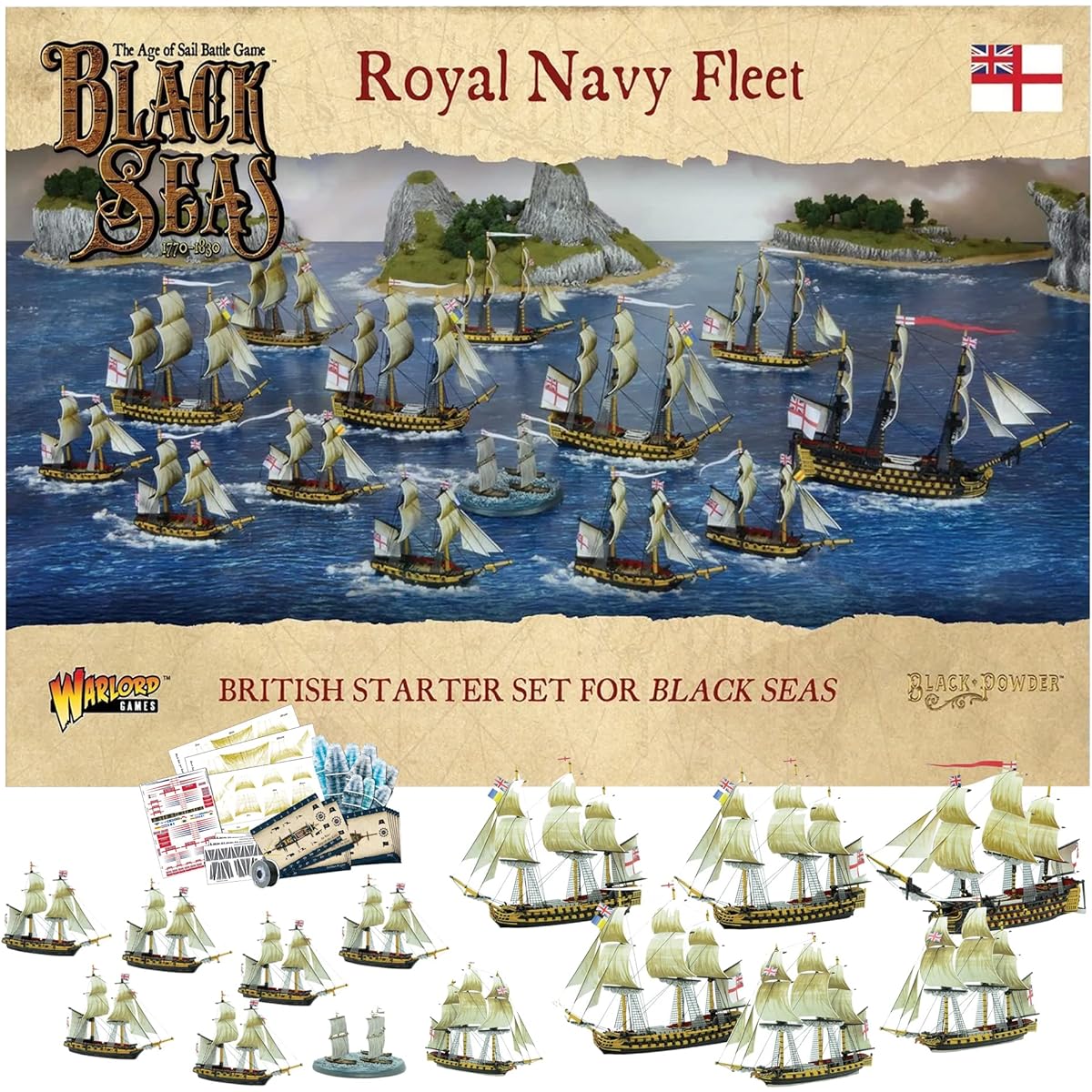 Warlord Games Distribution Black Navy Fleet (1770-1830) Starter Set 1/700 Scale Ship Battle Naval War Miniature War Game Battleship Model Model War