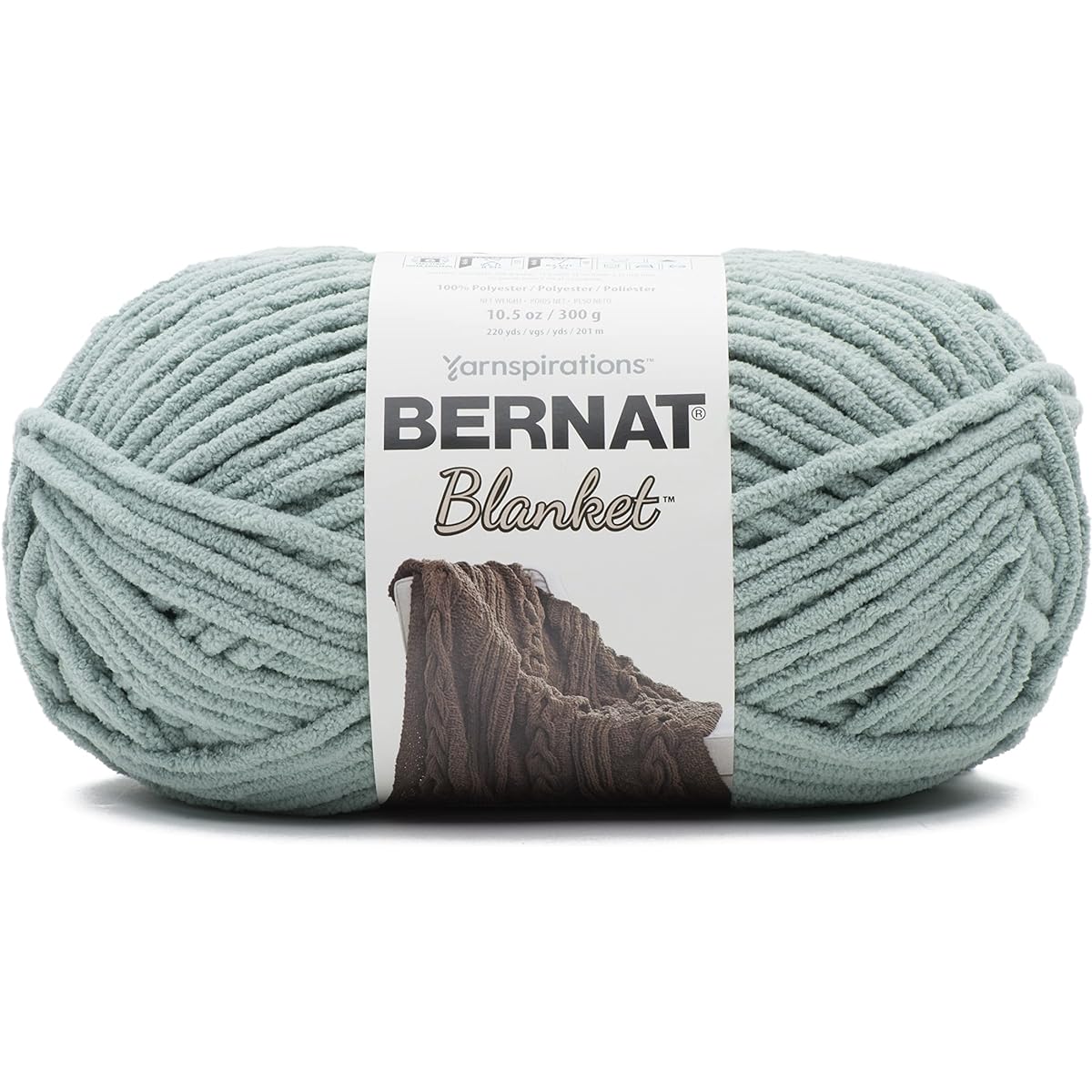 Bernat Blanket Misty Green Yarn - 2 Pack of 300g/10.5oz - Polyester - 6 Super Bulky - 220 Yards - Knitting/Crochet