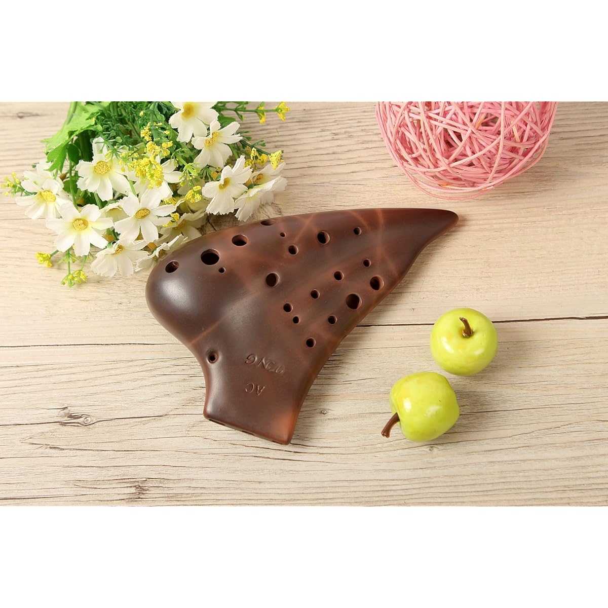TNG Ocarina Musical Instrument [12 holes/Triple/Alto/C key/Purple sand red clay] AC (with fingering chart) (with special case) Ocarina High quality wind blowing multiple pipes