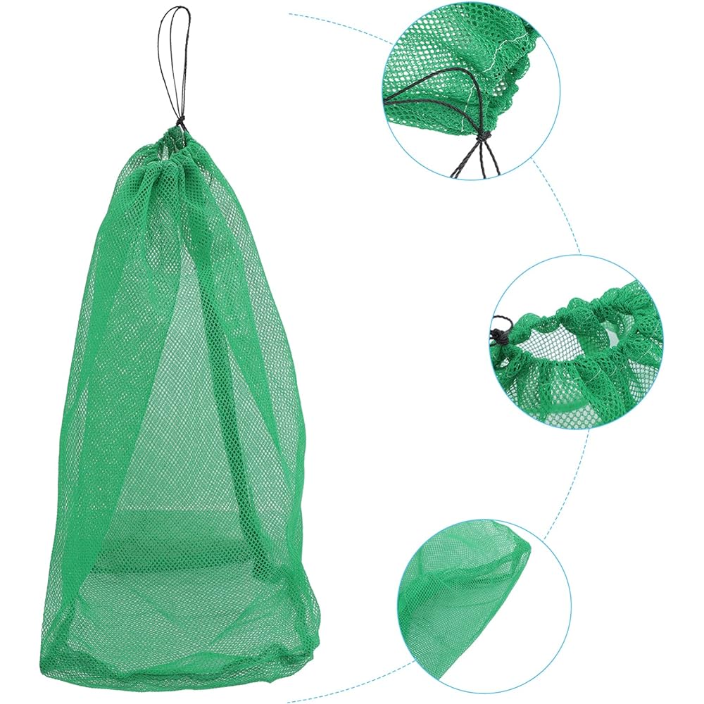 iplusmile 5pcs Fishing Net Drawstring Fishing Mesh Bag Mesh Bag Fish Fish Storage Bag Fish Clam Bag Drawstring Mesh Bag Shell Collector Fishing Supplies