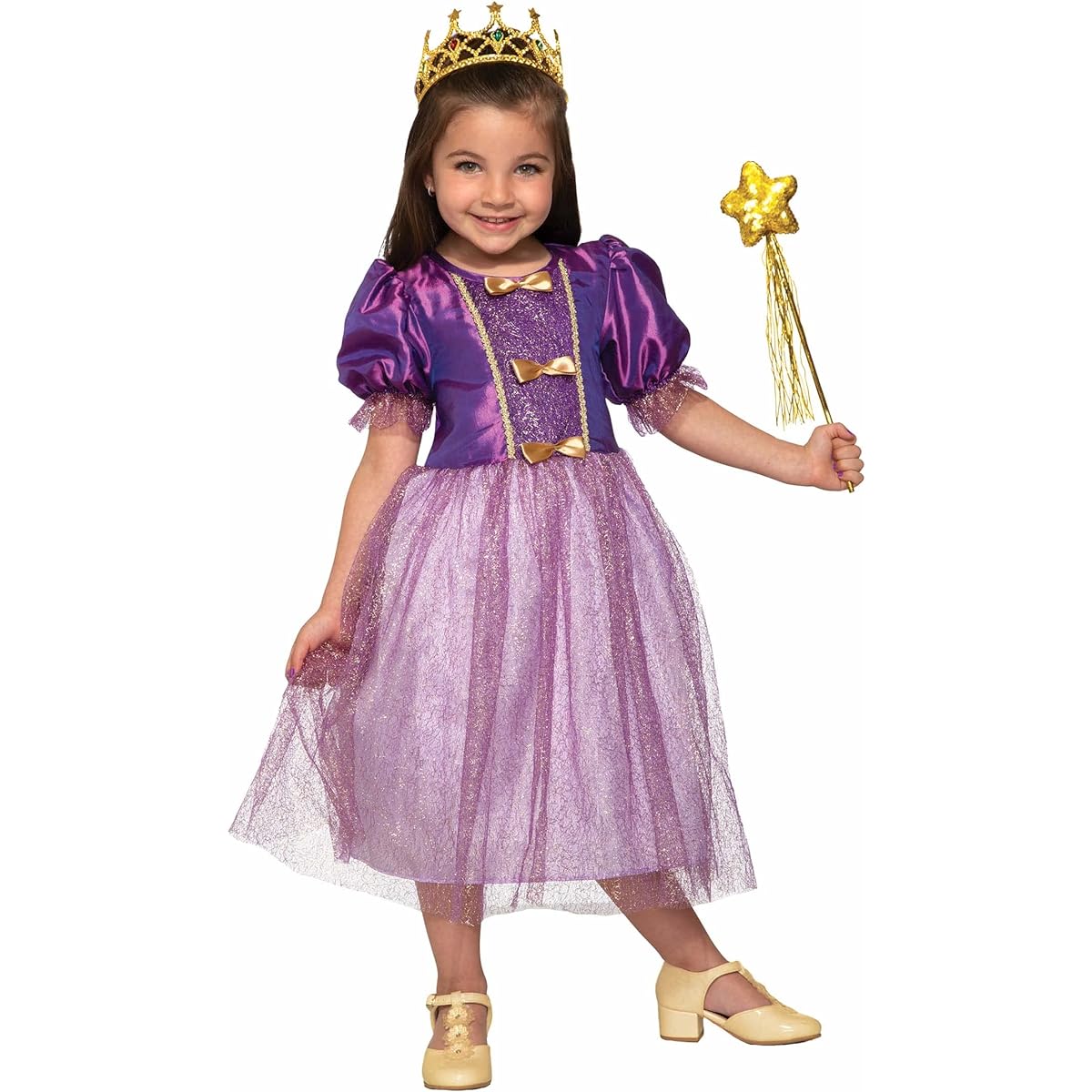 Forum Novelties Girls Princess Sparkle Costume Dress, Purple, Medium