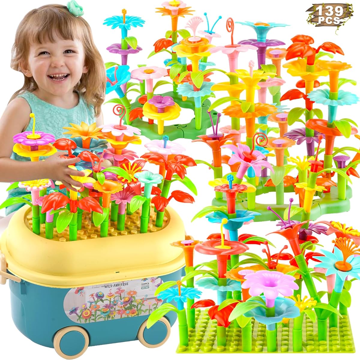 Eaciilee DIY Flower Toddler Toys for Kids Age 3