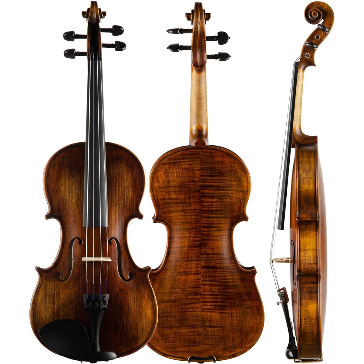 Christina MUSE Violin Full Size Accessories Fully Handmade Solid Wood Original Sound Violin (MUSE - Matte - 3/4)