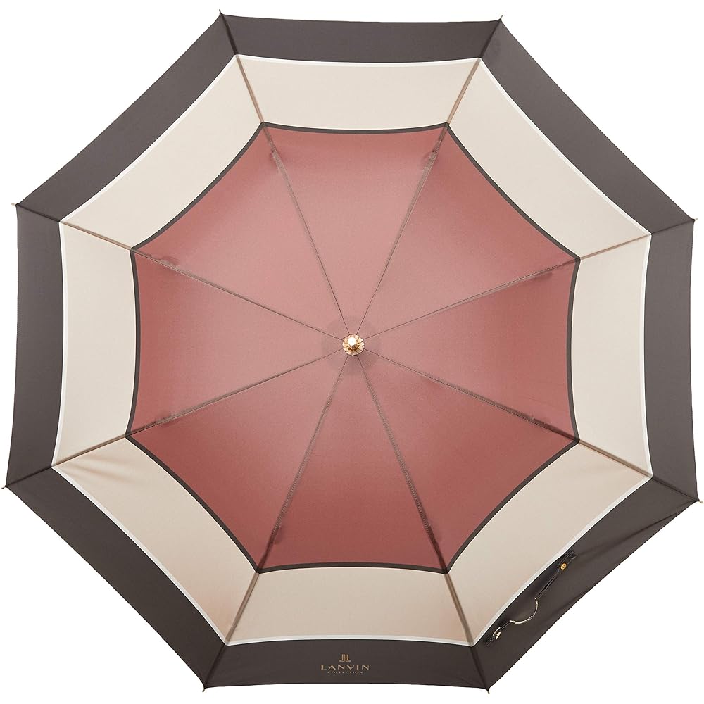[Moonbat] LANVIN COLLECTION Rain Long Umbrella Lightweight 58cm Yarn-dyed Color Block Mocha Brown 4522408972384 Women's 21-083-10574-00-23-58 Mocha Brown Outer Rib Length 58cm