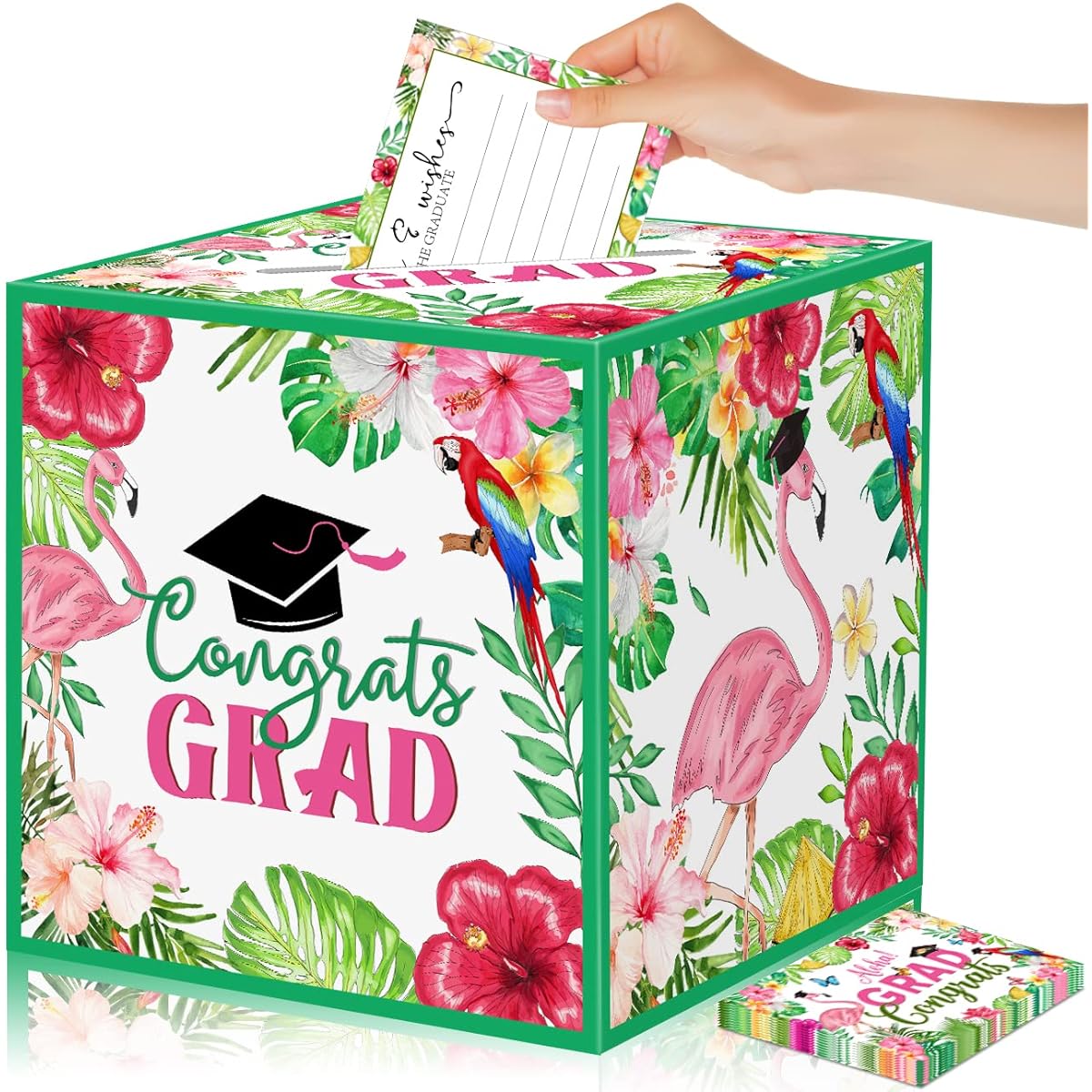 Hawaiian Graduation Card Box, Graduation Party Decorations Luau 2023 Class Card Box Congratulations Graduation Advice Cards Graduation Gifts High School College Graduation Party Supplies