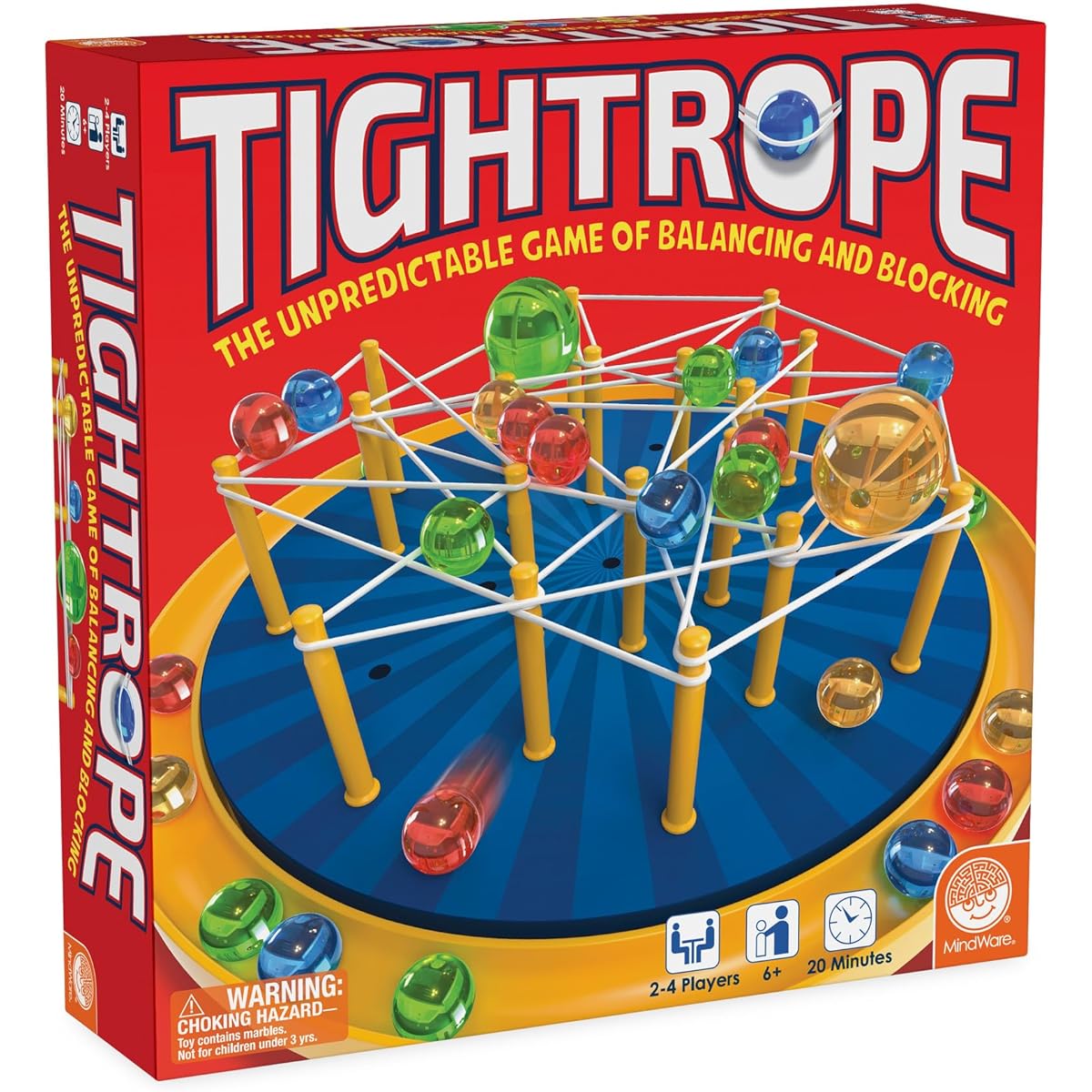 MindWare Tightrope Strategy Board Game - Exciting Family Game for Kids and Adults - Enhances Decision Making and Hand-Eye Coordination Fun for the Classroom 2-4 Players 20 Minute Playtime Ages 6+