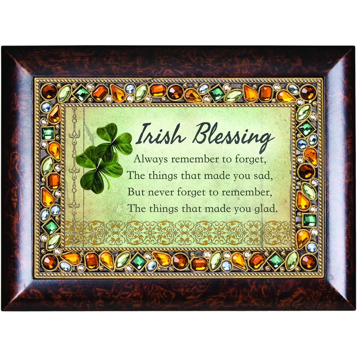Irish BlessingIrish Wood Grain Jeweled Music BoxWhen Irish Eyes Are Smiling