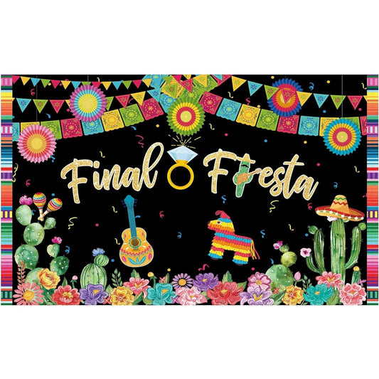 Allenjoy Final Fiesta Bachelorette Party Decorations Backdrop Girls Women Mexican Tropical Hawaiian Theme Night Bridal Shower Hen Do Supplies Banner Photography Background Photo Booth Props