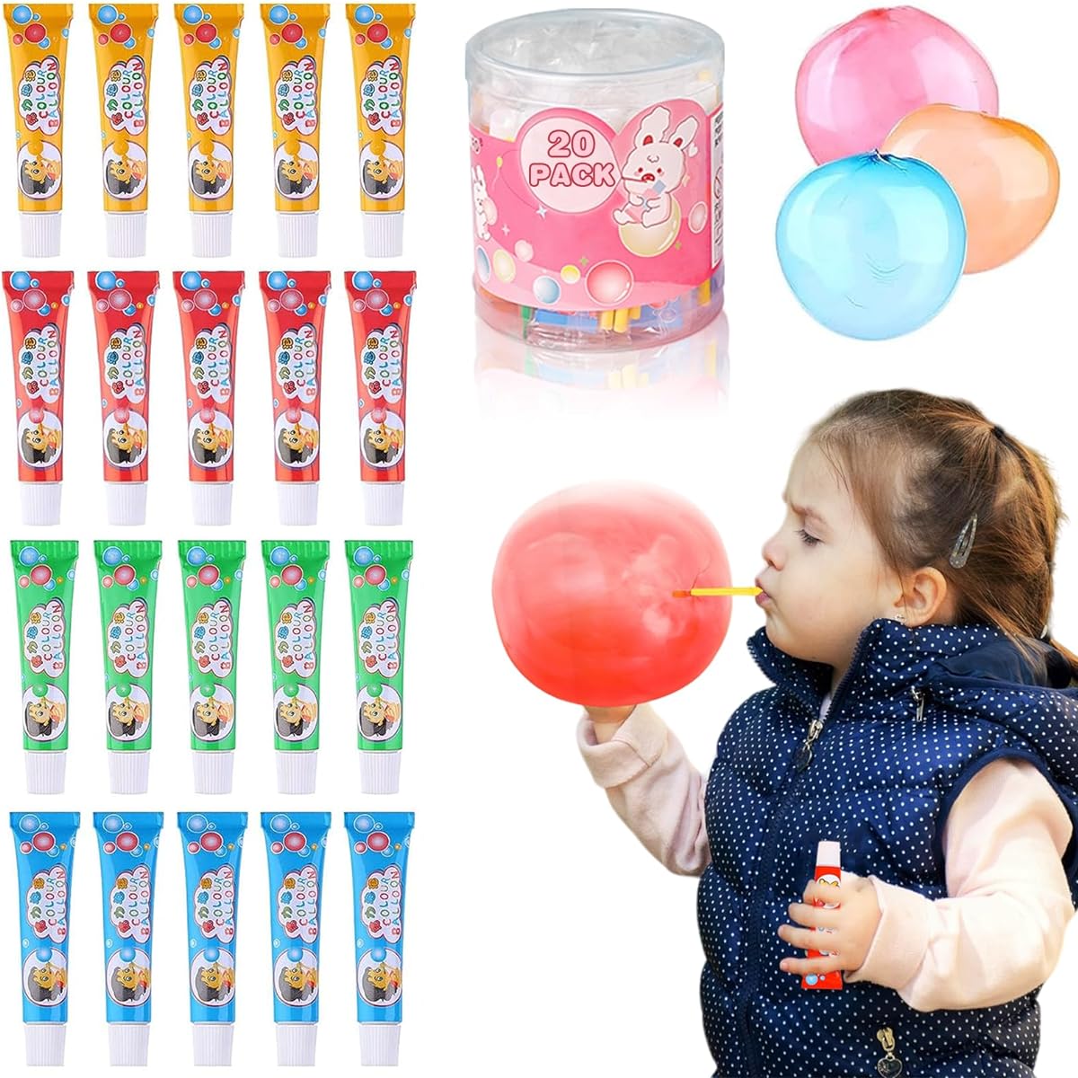 BolianOvi 20Pcs Magic Plastic Bubbles Blow Plastic Bubbles Toys Large Bubble Balloons for School/Party/Birthday Gifts