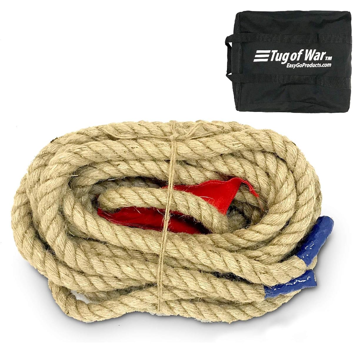 EASYGO 15m TUG OF WAR ROPE WITH FLAG - KIDS and ADULTS FAMILY GAME - TEAM BUILDING - SOFT ROPE - PROFESSIONAL LONG LASTING