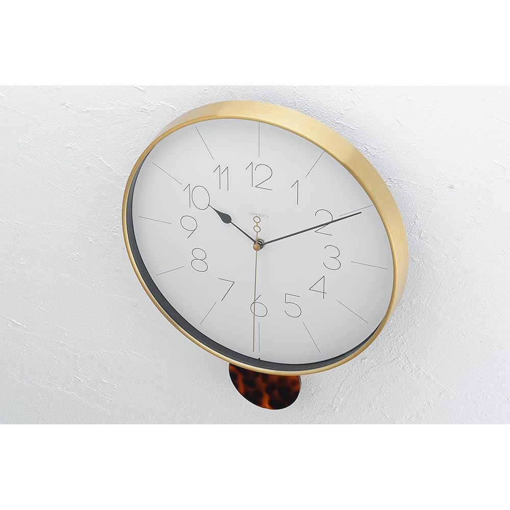 Interform Wall Clock Pendulum Clock Melois CL-4093 Gold Tortoiseshell W29 x H36 x D6.5cm