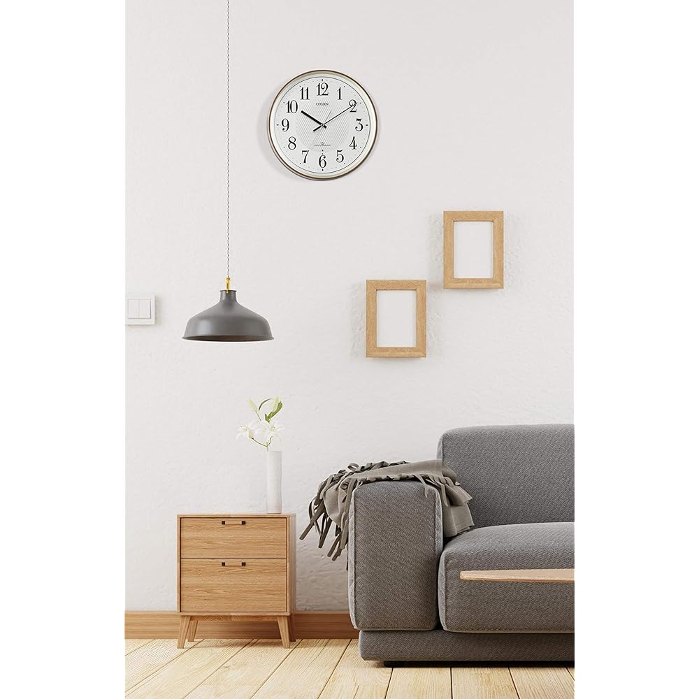 RHYTHM Citizen Wall Clock Wide Range Reception Radio Clock Silent Step Second Hand Brown φ34.2x5.5cm 4MY861-006