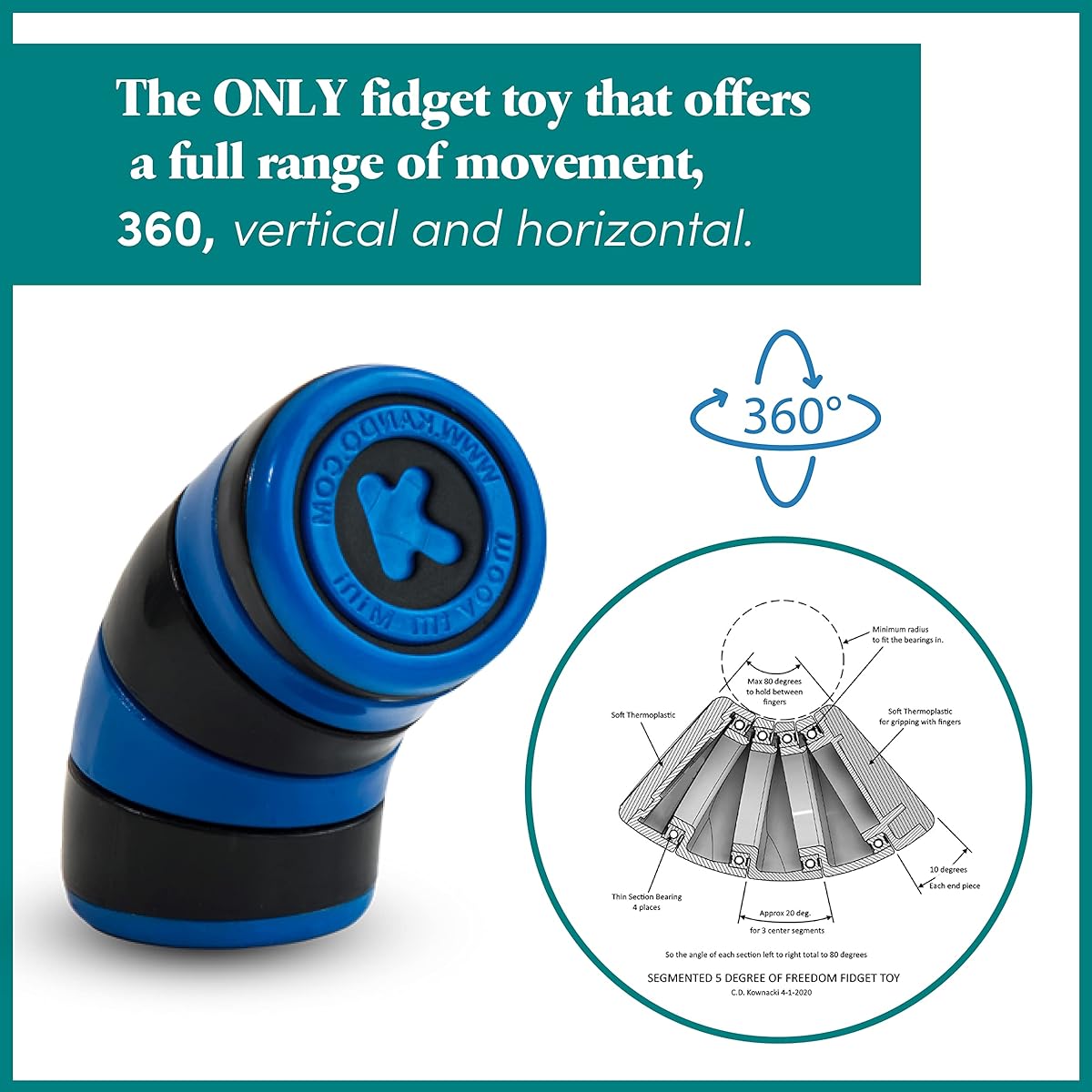 Moov Mini – Fidget Toy for Anxiety and Stress – Fidget – Quick and Reliable Fidget Toy for Adults – Sensory Toy for Children with Autism with Angled Design – Autism Sensory Toy – Concentration and clarity of mind