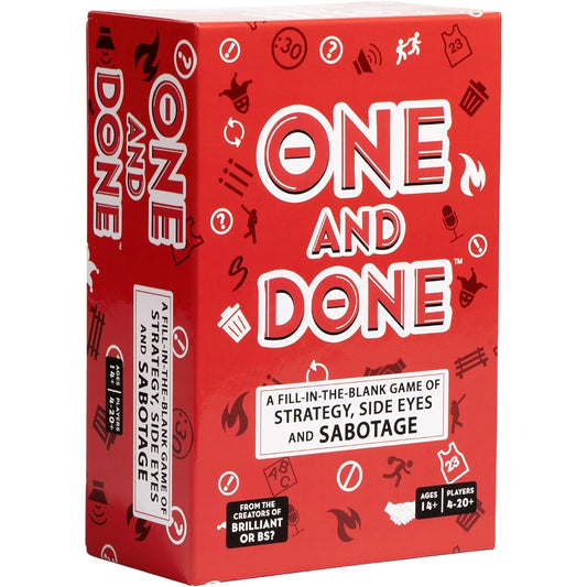 One and Done - Fillable Strategy Game Side Eye and Sabotage - Fun Word Guessing Party Game for Family Game Night - Perfect for Teens & Adults - Ages 14+