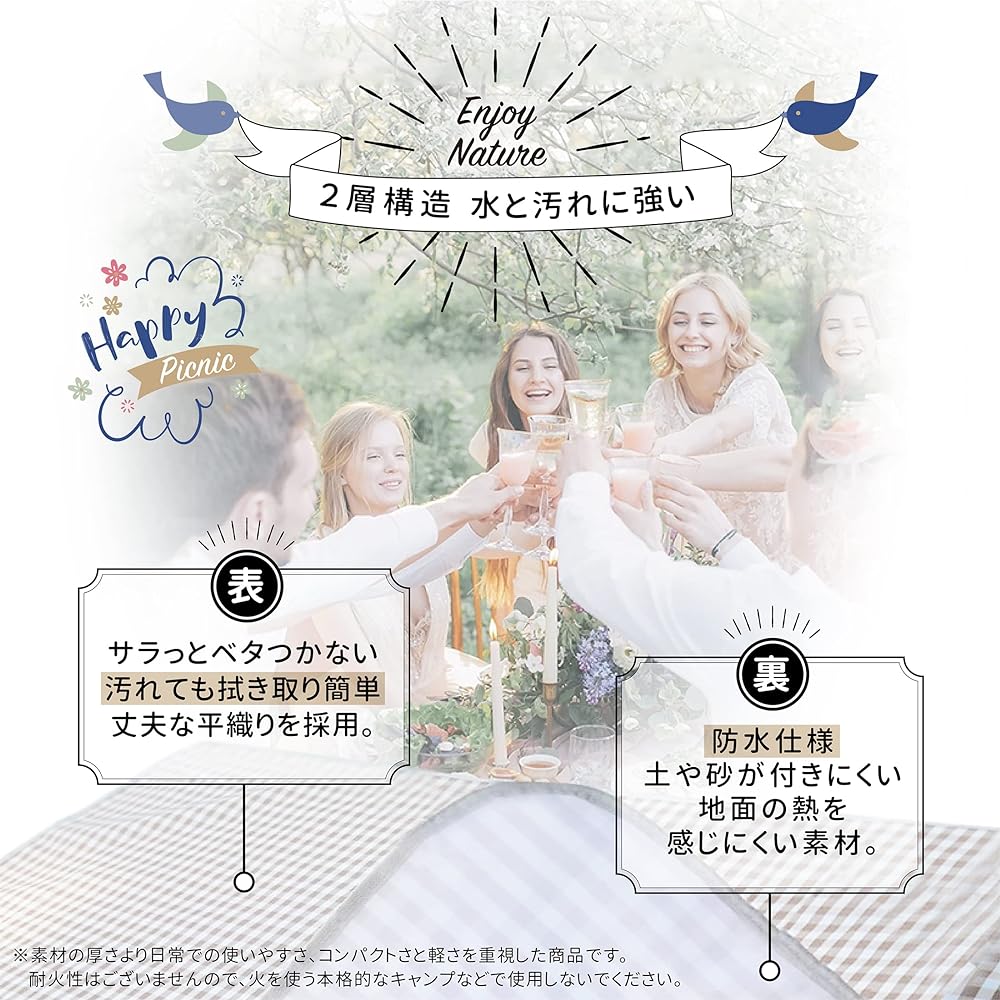 Leisure Sheet Picnic Sheet Compact Folding Lightweight Waterproof Large Washable Mat Excursion Sports Day ARCADY (200 x 150cm, Sea Blue)