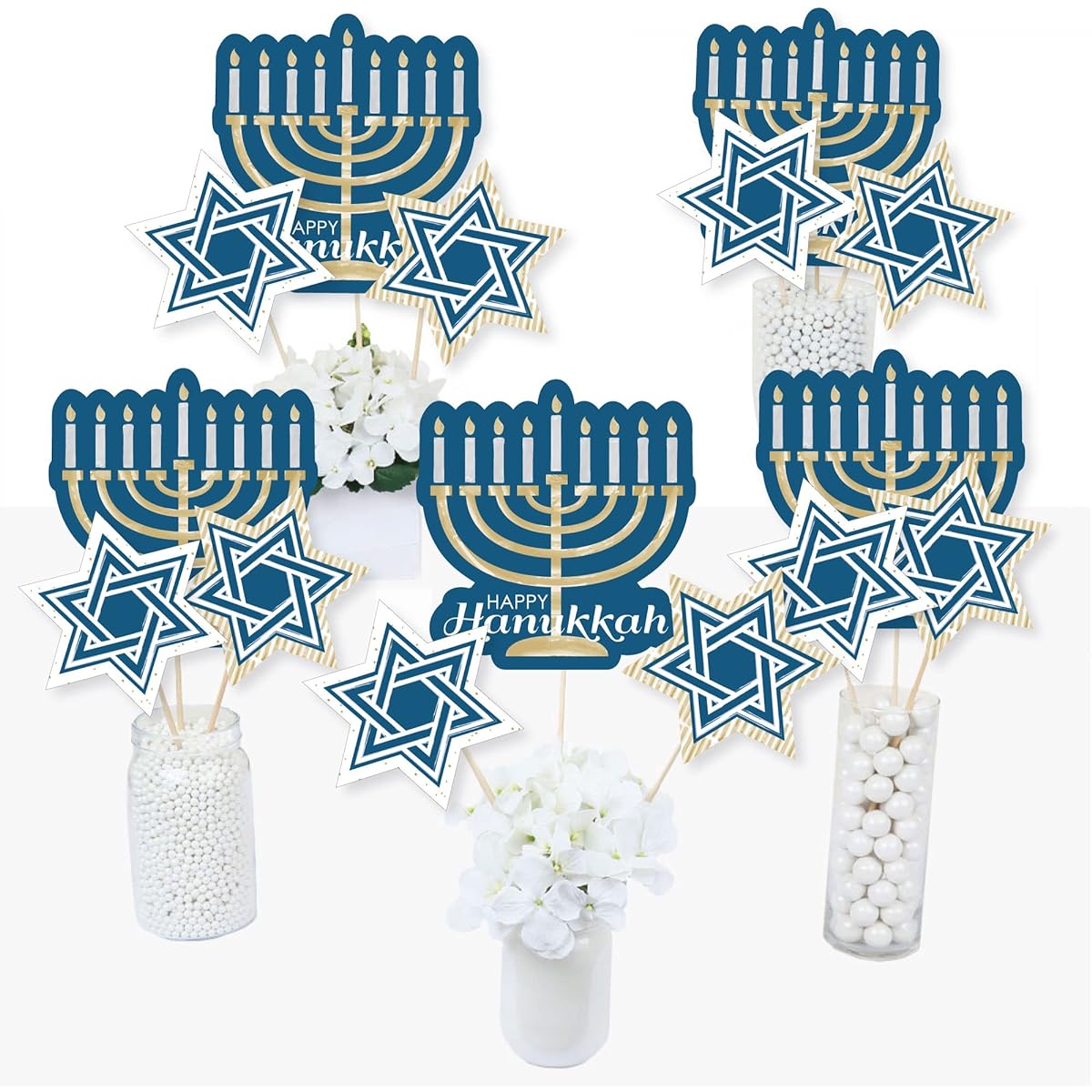 Hanukkah Hanukkah Big Dot Hanukkah Party Centerpiece Sticks Table Toppers Set of 15