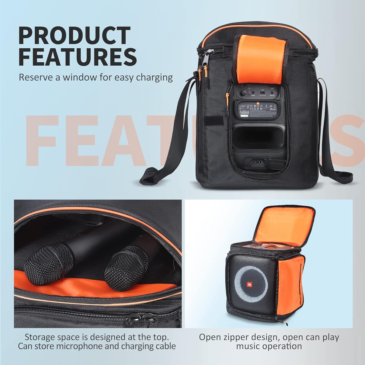 OUKNAK Speaker Bag Travel Case Replacement for JBL Partybox Encore Essential Portable Speaker Carry Tote Bag Backpack for JBL Speaker (for JBL Partybox Encore Essential)