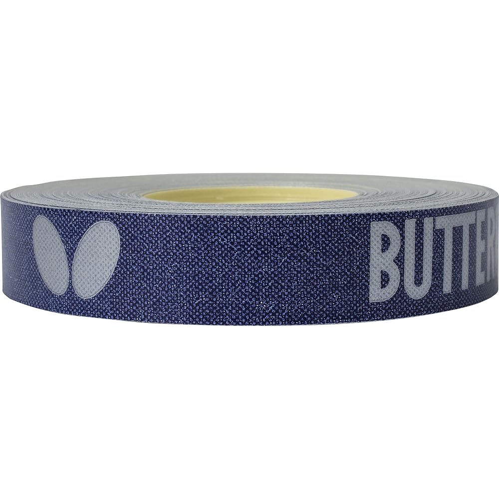 Butterfly Side Tape Protects Rubber and Blade Edges for Table Tennis Paddles - Blue/Silver - 12mm Width - Roll 10m (20 Racquets) 50m (100 Racquets)