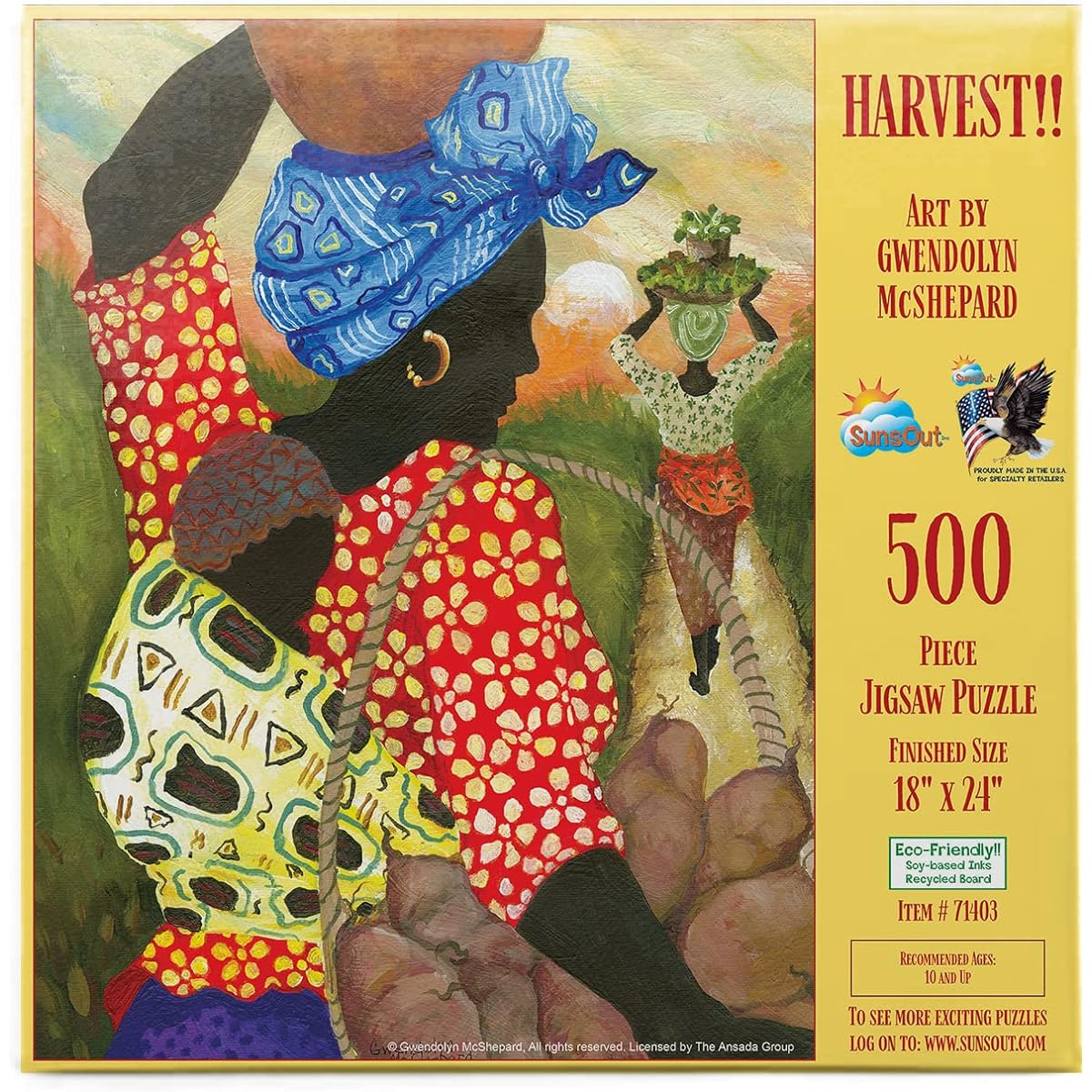 SUNSOUT INC - Harvest - 500 Piece Jigsaw Puzzle Artist: Gwendolyn McShepard - Finished Size 18" x 24" - MPN# 71403