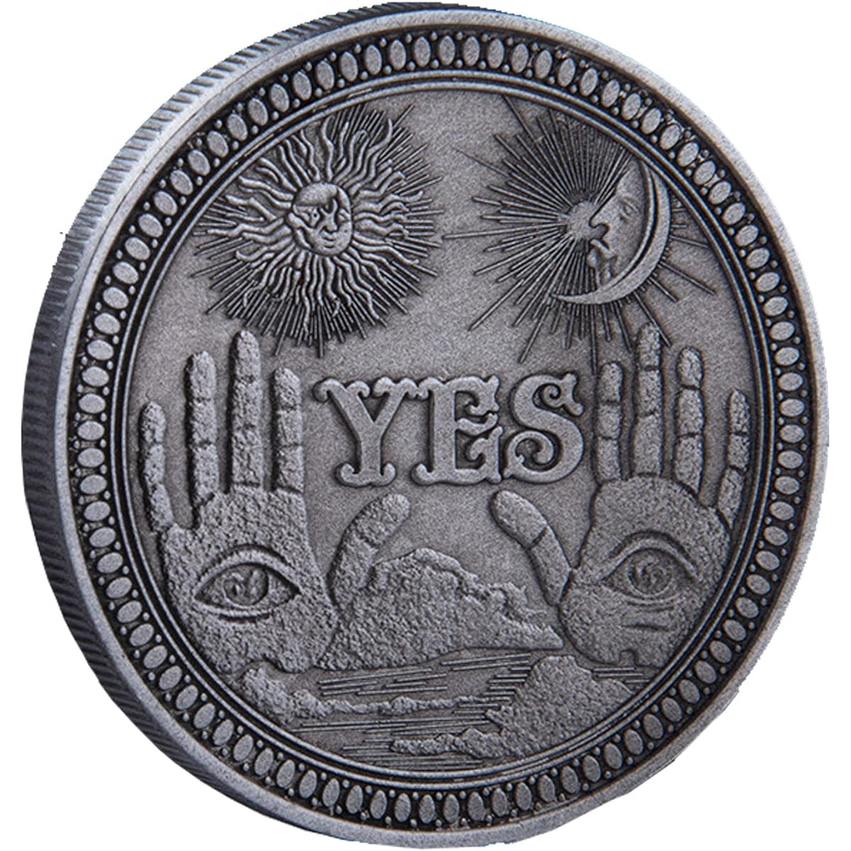 Decision Coin - Yes/No Coin - Lucky Commermorative Collection - Challenge Coin Antique Silver