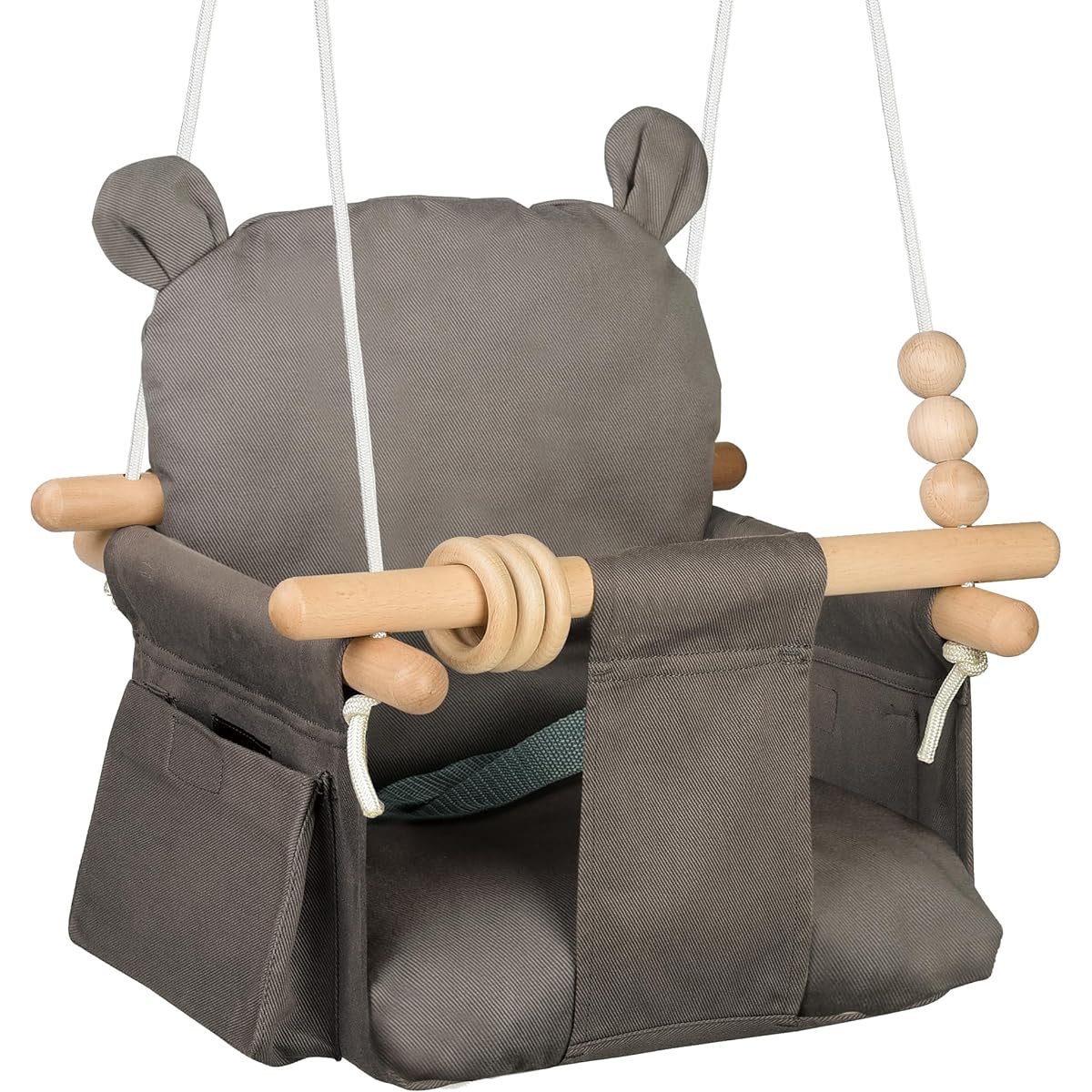 Baby Hanging Swing Seat Toy Chair Canvas Toddler Swing Seat with 2 Side Pockets Indoor Playground Sports & Outdoor Play Toys