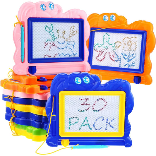 30 Piece Mini Magnetic Drawing Board Doodle Board Set, Erasable Drawing Sketch Pads Writing Boards for Educational Parties Favors Daycare Preschool Classroom Supplies
