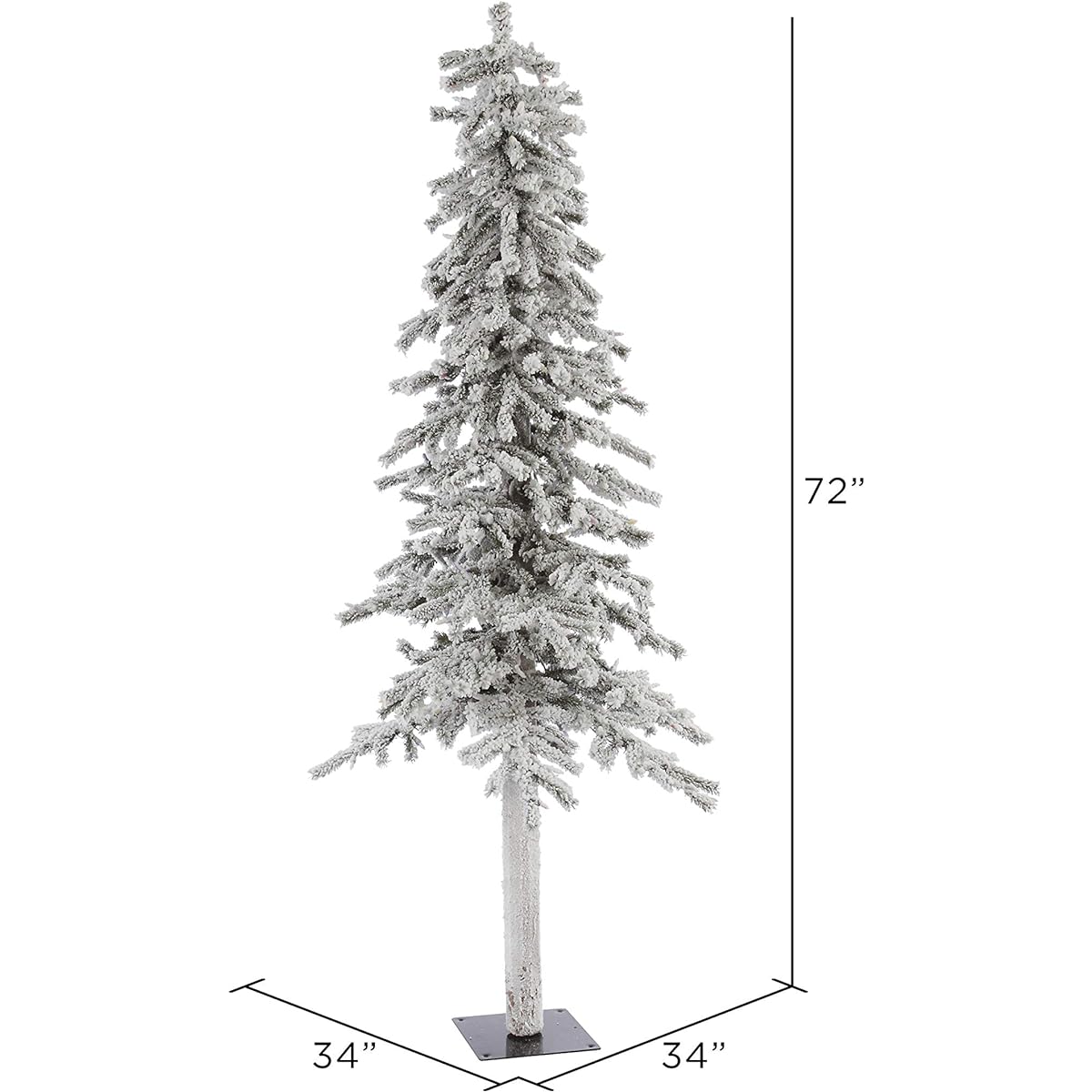 Vickerman 6' x 34" Flocked Alpine Artificial Unlit Christmas Tree, Green