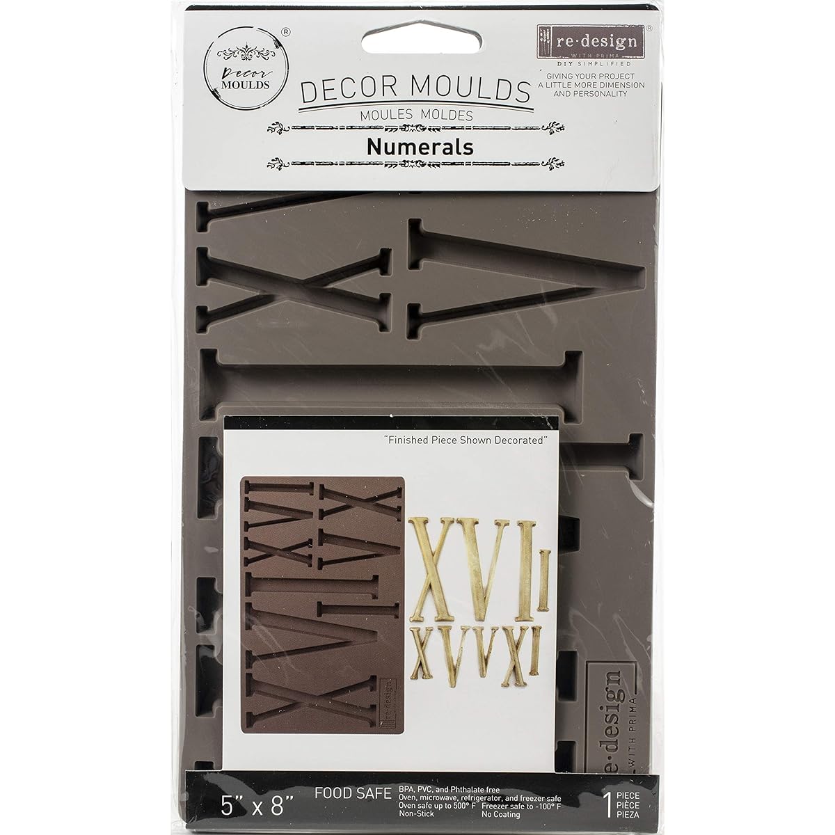 Prima Marketing Re-Design Mould 5"X8"X8mm-Numerals -643270