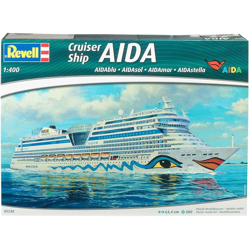 German level 1/400 passenger ship Aida Blue Sol, Mar, Stella 05230 plastic model
