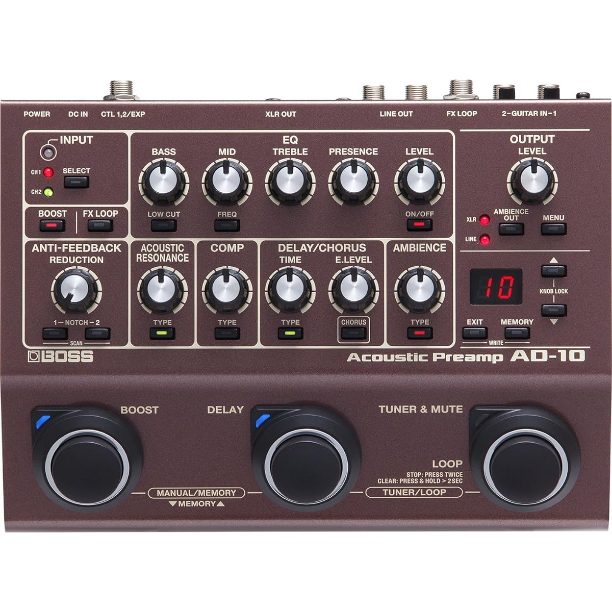 BOSS - Acoustic Preamp AD-10 + KORG AW-OTG-POLY + Marks Original Cloth Set